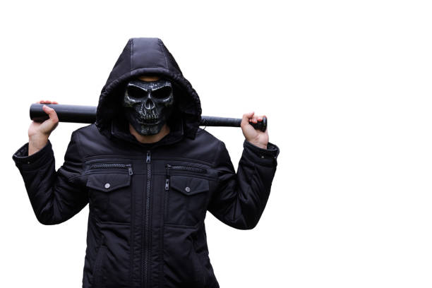 Maniac in a mask with a baseball bat