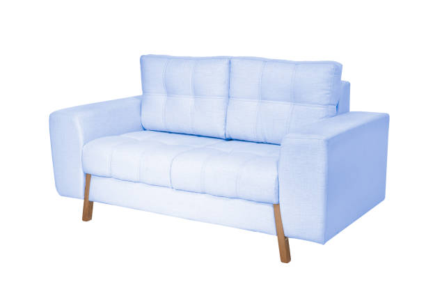 istock Three seats cozy color fabric sofa isolated on white background 1062111394