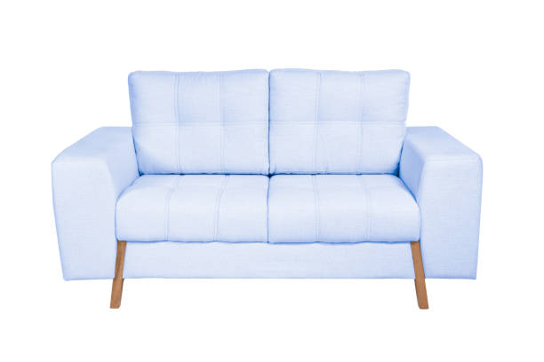 istock Three seats cozy color fabric sofa isolated on white background 1062117094