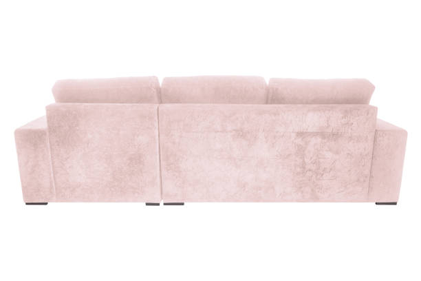 istock Three seats cozy color fabric sofa isolated on white background 1062118158