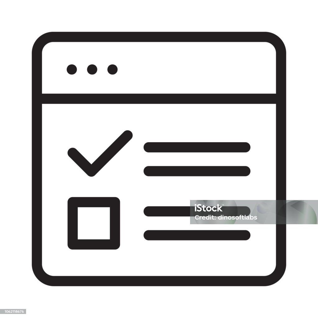 Checklist Html Images Checklist Browser Web Page Stock Illustration - Download Image Now ...