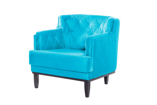 istock Beaultiful blue armchair. Modern chair on white background. Texture chair. 1062121630