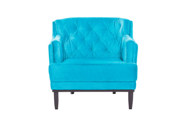 istock Beaultiful blue armchair. Modern chair on white background. Texture chair. 1062121700