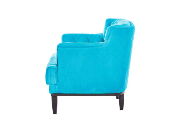 istock Beaultiful blue armchair. Modern chair on white background. Texture chair. 1062122004