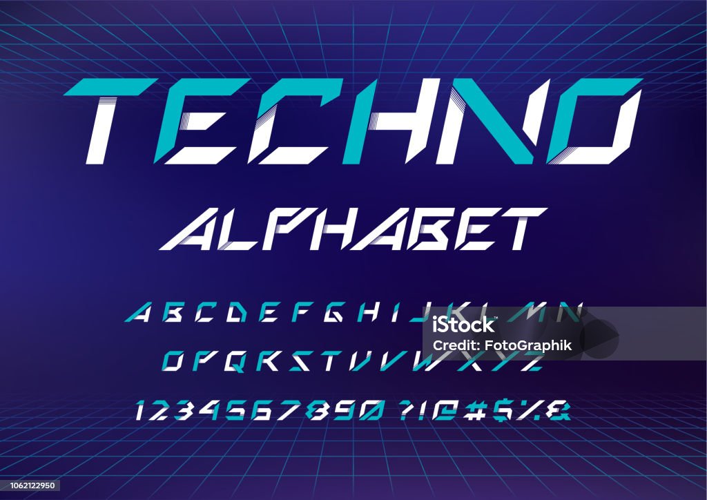 Tec Letras Ilustración de Letra De Techno y más Vectores Libres de Derechos de ...