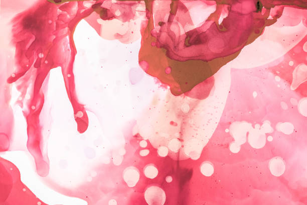 istock red and brown splashes and dots of alcohol inks as abstract background 1062131832