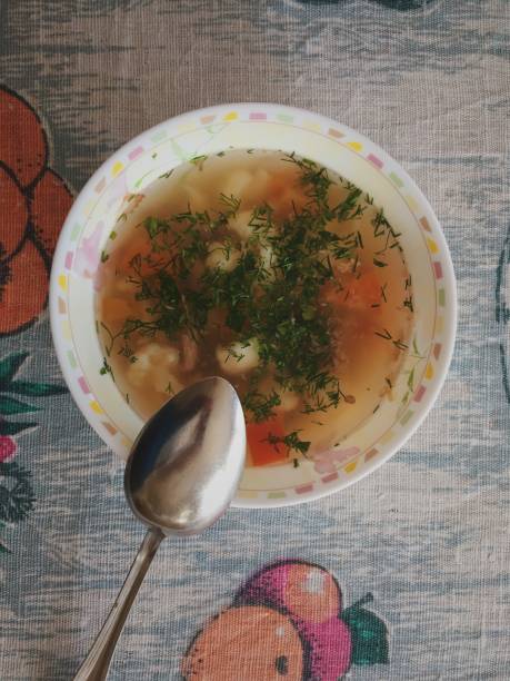 istock Top view on a plate with vegetable soup 1062140056