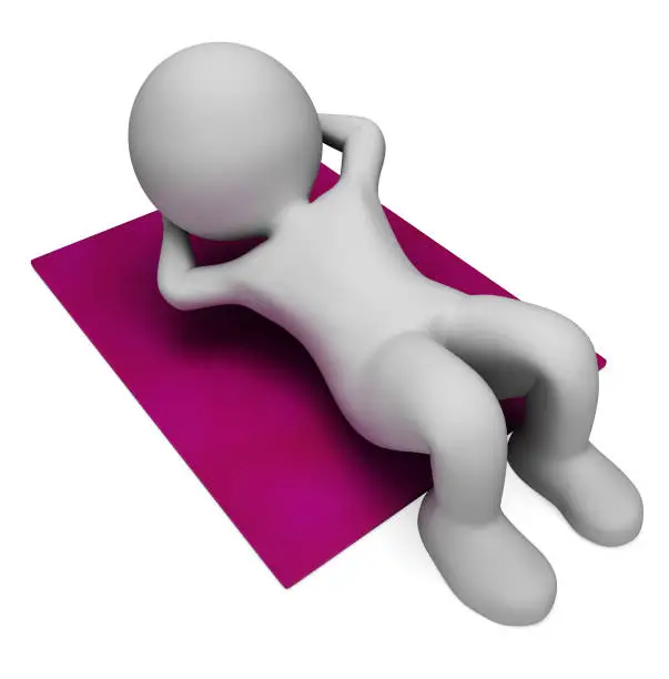 Photo of Sit Ups Indicates Abdominal Crunch And Crunches 3d Rendering