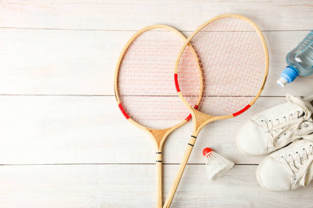 istock Rackets, shuttlecock and sport shoes 1062146364