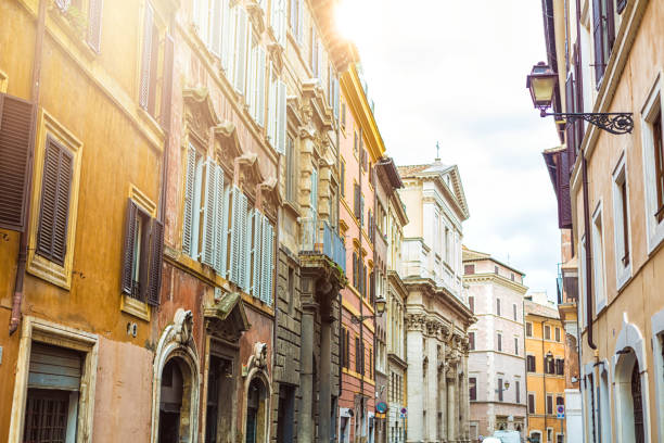istock Street with old houses in Rome 1062146716