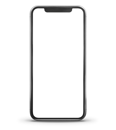 Vista frontal del moderno teléfono inteligente photo