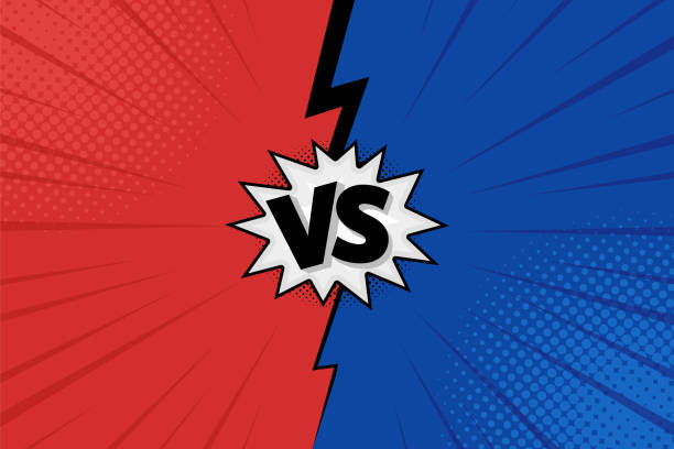 Versus VS letters fight backgrounds in flat comics style design with halftone, lightning. Vector Versus VS letters fight backgrounds in flat comics style design with halftone, lightning. Vector illustration dueling stock illustrations