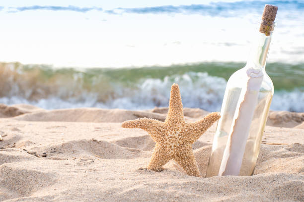 istock starfish with message in a bottle on the seashore 1062150598