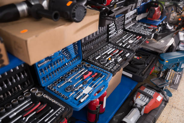 istock showcase with tools in the storehouse 1062153952