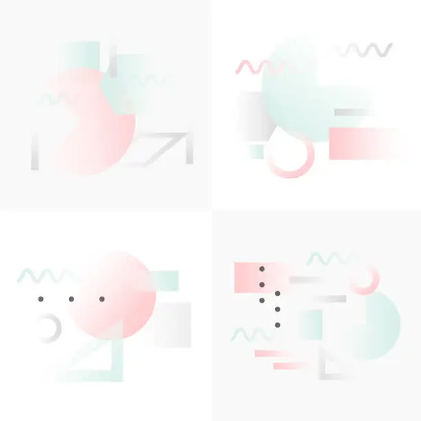 Vector illustration of Set of gradient different shapes and forms for background