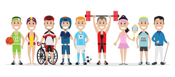 istock Set of people related to the different sports 1062154156