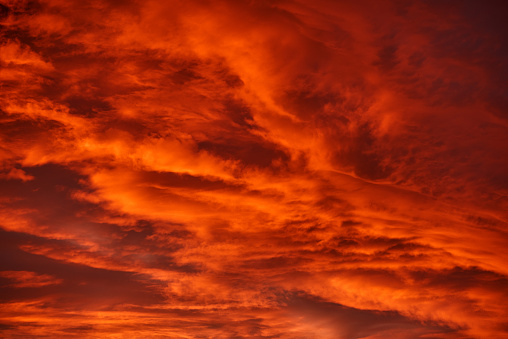 nature abstract background of red sky, dramatic sky, red, orange colors.