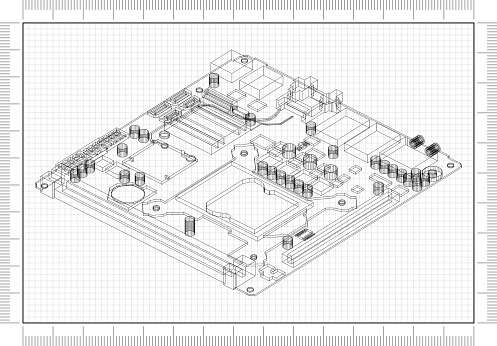 Computer Motherboard Architect blueprint