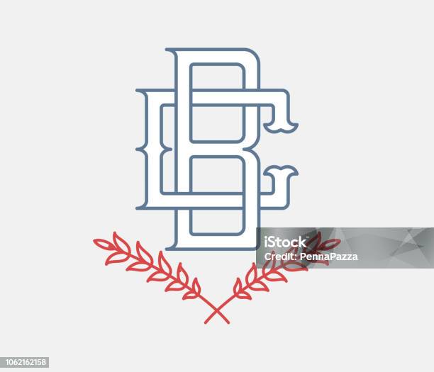 Baseball Champions Monogram Stock Illustration - Download Image Now - Logo, University, Baseball - Sport