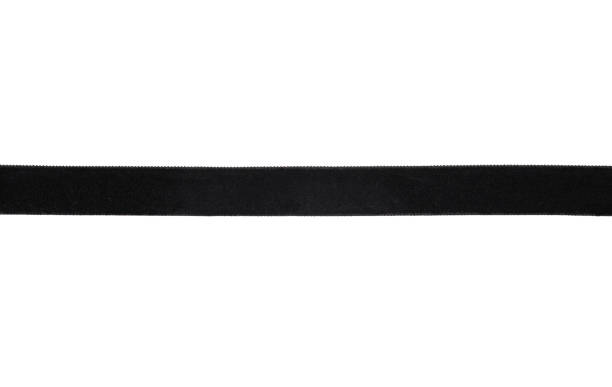 istock Background with black velvet ribbon on white background 1062164076