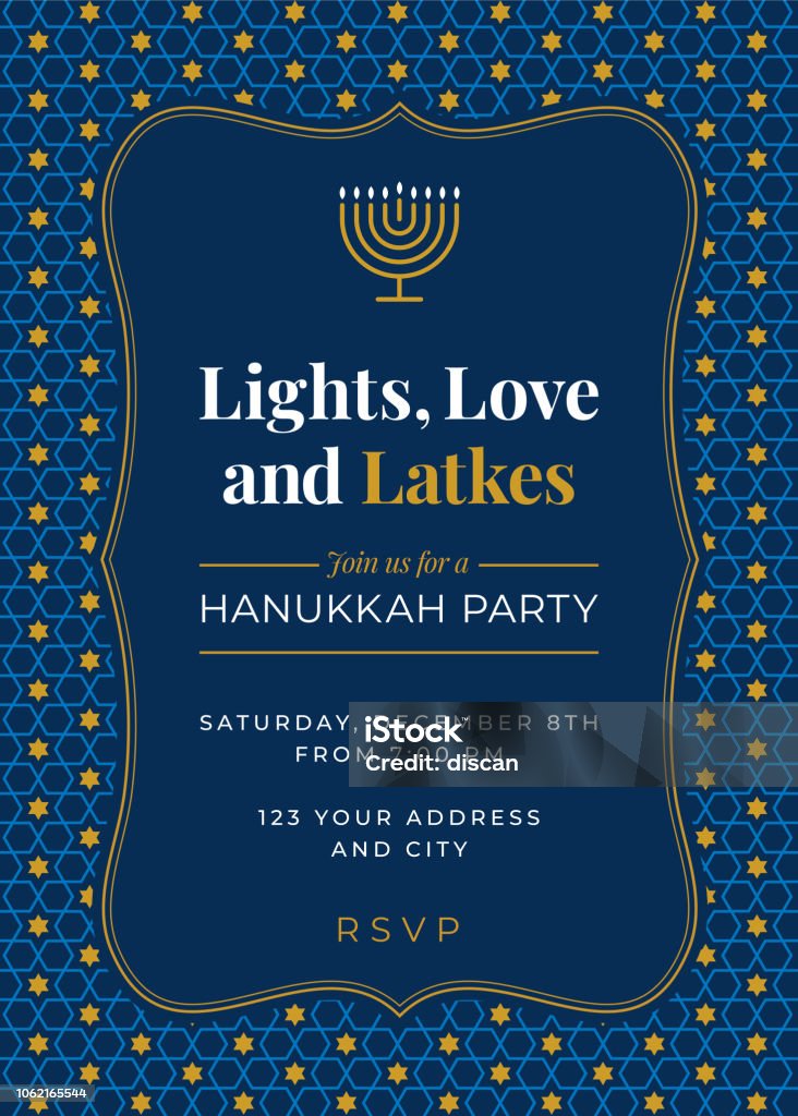 Hanukkah Party invitation - Illustration Judaism stock vector