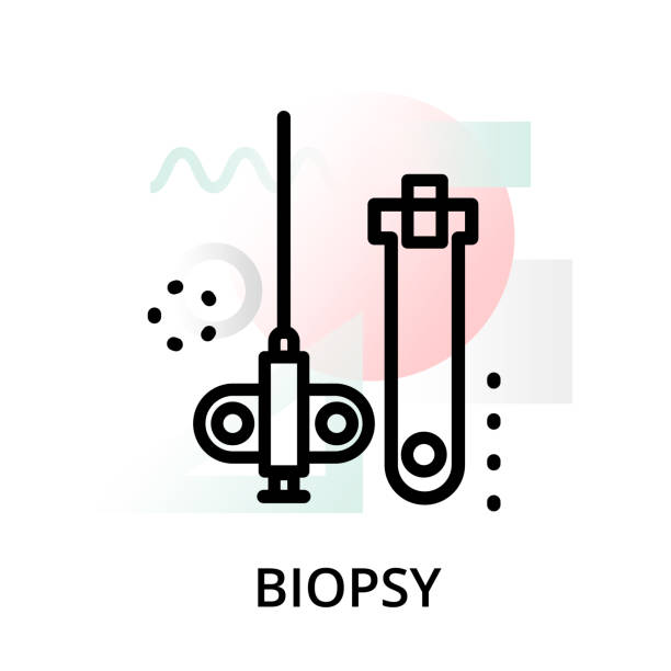 konzept der biopsie-symbol auf abstrakten hintergrund - biopsie stock-grafiken, -clipart, -cartoons und -symbole