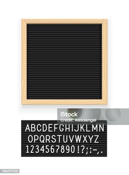 Black Letter Board Stock Illustration - Download Image Now - Letter Board, Letter - Document, Plank - Timber