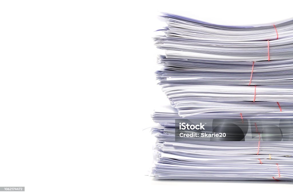 Document Stack Isolated Stack Of Documents Isolated On White Background Stock Photo - Download ...