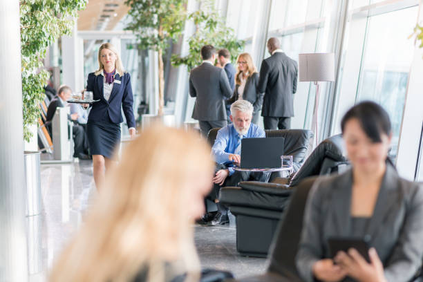 istock Businessman Working While Sitting In An Airport 1062174810