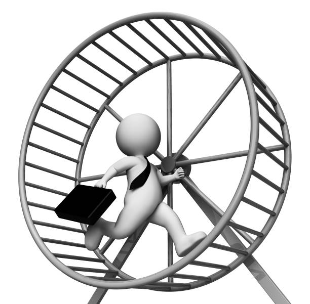 istock Rat Race Shows Mind Numbing And Business 3d Rendering 1062183102