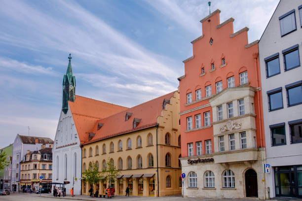 Ingolstadt, Rathausplatz (Bavaria, Germany) Buildings overlooking Rathausplatz in the old town of Ingolstadt, a city on the banks of the River Danube in the federal state of Bavaria. People. ingolstadt photos stock pictures, royalty-free photos & images