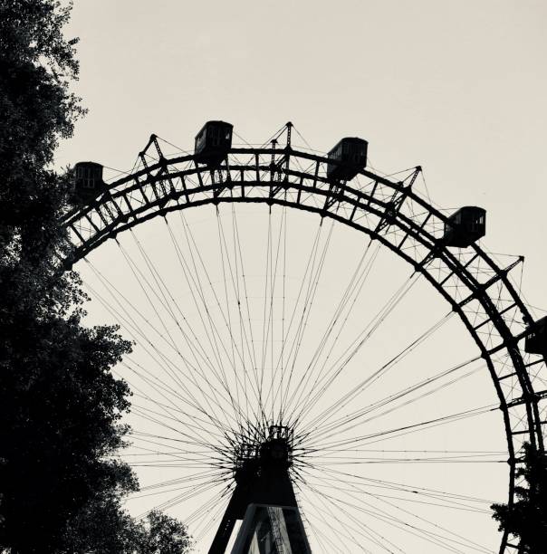 grande roue en noir et blanc - josianne toubeix photos et images de collection