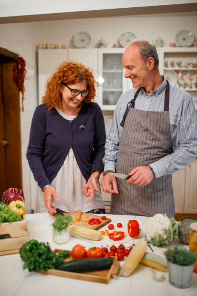 istock Mature couple cooking together 1062201910