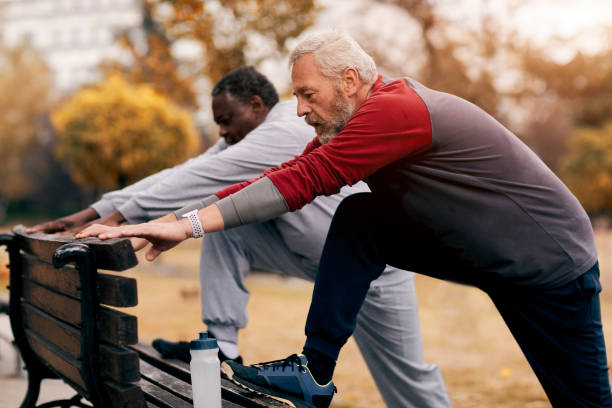 Seniors Running In A City