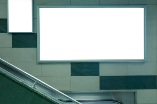 istock Billboard Banner signage mock up display in subway with stairs 1062221842