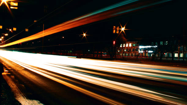 istock Traffic in city at night Transport light 1062222742
