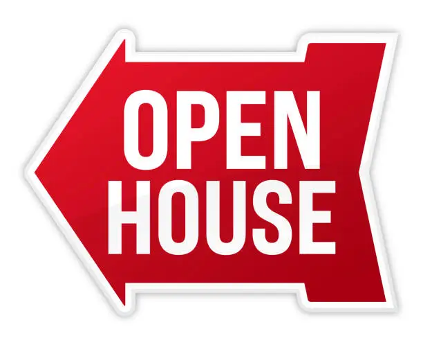 Vector illustration of Open House Arrow Sign