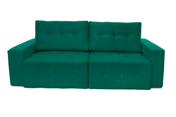 istock Three seats cozy color fabric sofa isolated on white background 1062233016