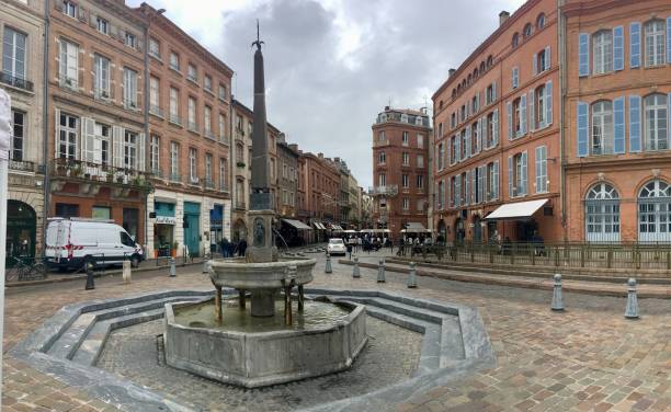the fountain of Saint Stephen in Toulouse photo taken in October 2018 in Toulouse near the cathedral saint étienne photos stock pictures, royalty-free photos & images