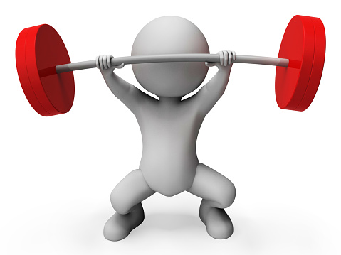 Weight Lifting Meaning Bar Bell And Exercising 3d Rendering