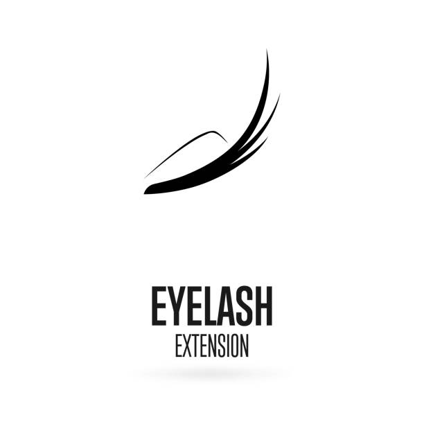 Black eyelash extension logo on white background. Black eyelash extension logo on white background. Vector illustration eyelash stock illustrations