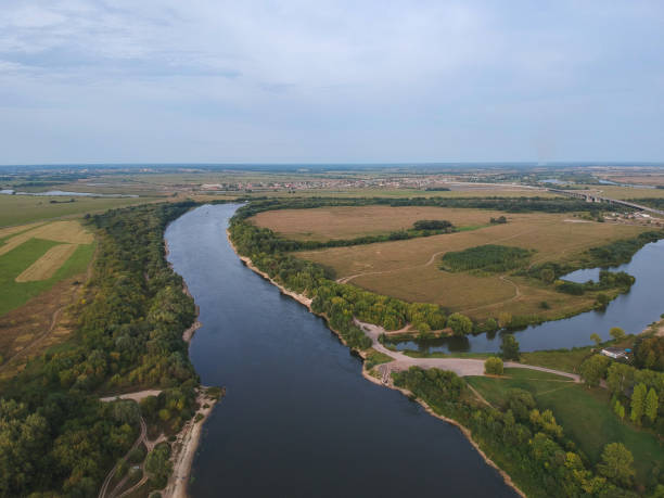 istock View of the great Oka river from a height 1062240646