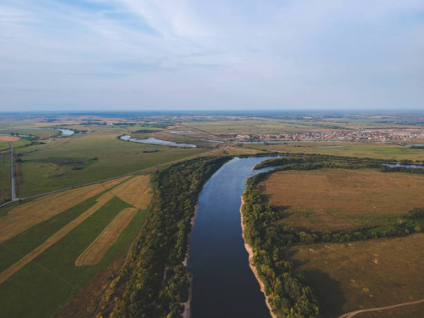 istock View of the great Oka river from a height 1062240714
