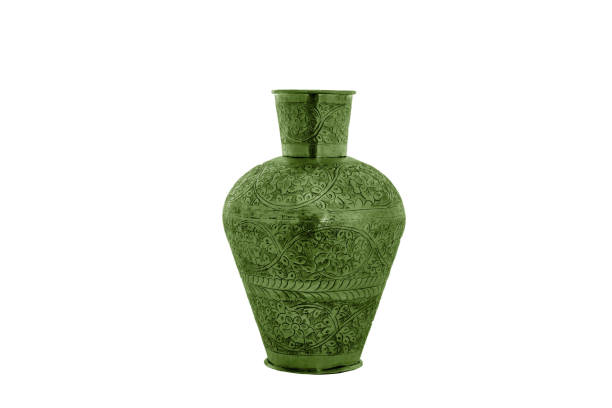 istock Elegant Metal vase isolated on a white background (glass, empty, vase) 1062242810