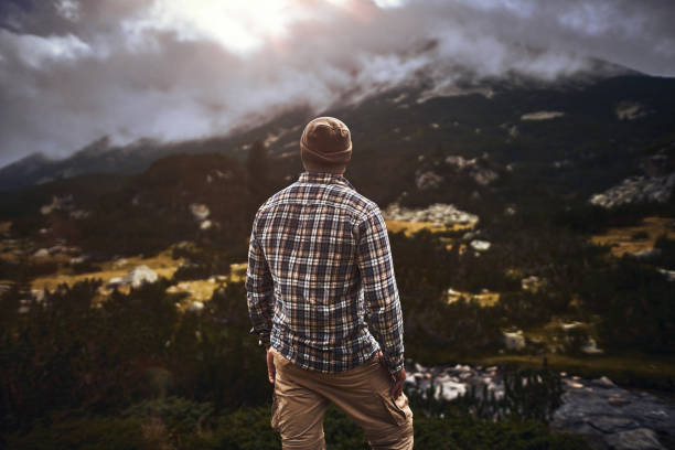 istock Traveling alone in the mountains at sunset 1062249944