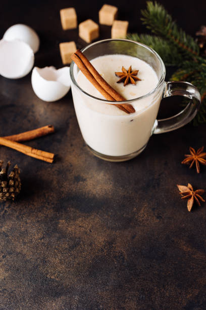 istock Traditional Christmas drink eggnog with cinnamon, anise stars 1062250594