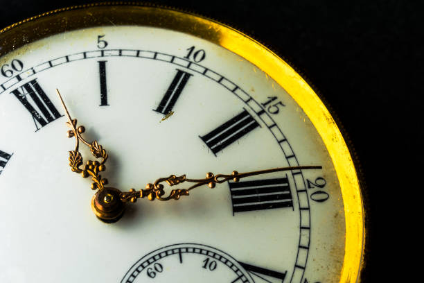 istock Old watch on a black background 1062252752