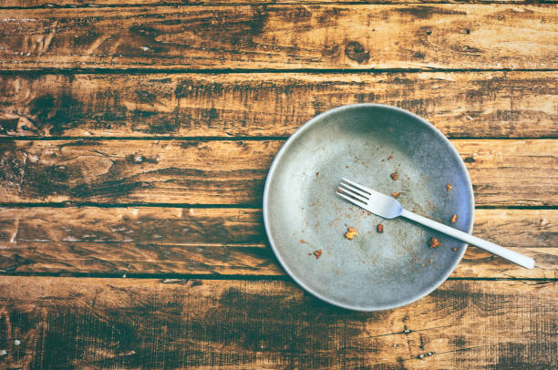 istock Top view of a dirty plate with copy space 1062252778