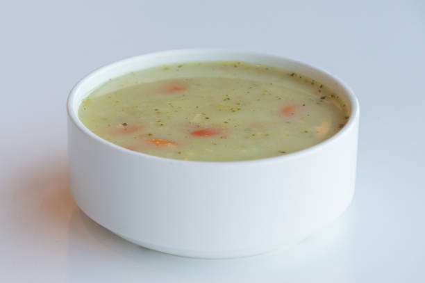 istock Fresh vegetable soup in white bowl. 1062254518