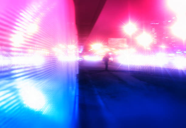istock 80s 90s Night city illumination background 1062254864